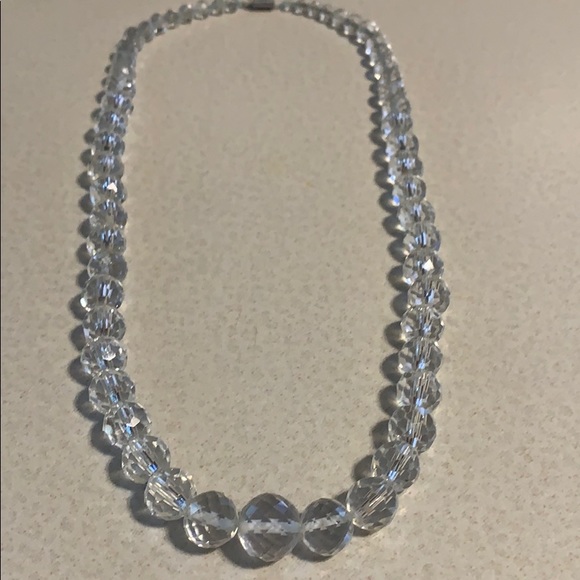 COLLIER ANCIEN BIJOU vintage cristaux swarovski diamant couleur or blanc * 4940 EUR 32,00 - FR